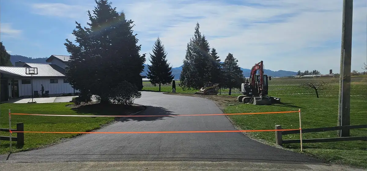 Finished paved driveway